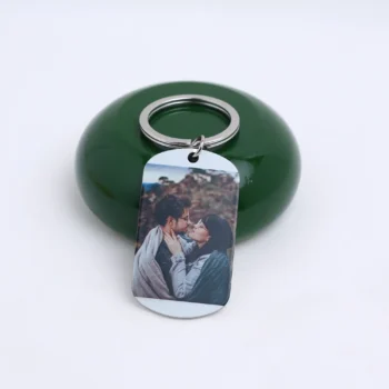 Personalized keychain with custom photo printed on durable metal, perfect for gifting.
