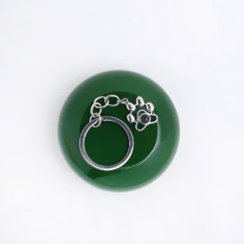 Personalized paw projection photo keychain with hidden picture inside, perfect memorial or holiday gift.