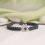 hidden photo pet paw braided bracelet