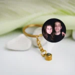 custom circle hidden photo keychain