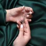 sentimental crossed heart photo keychain