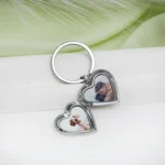 single photo heart keychain