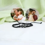christmas gift duo photo bead bracelet