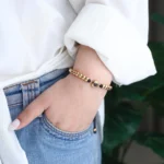 anniversary beaded cord photo bracelet