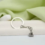personalized heart photo keychain