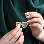 single photo heart keychain