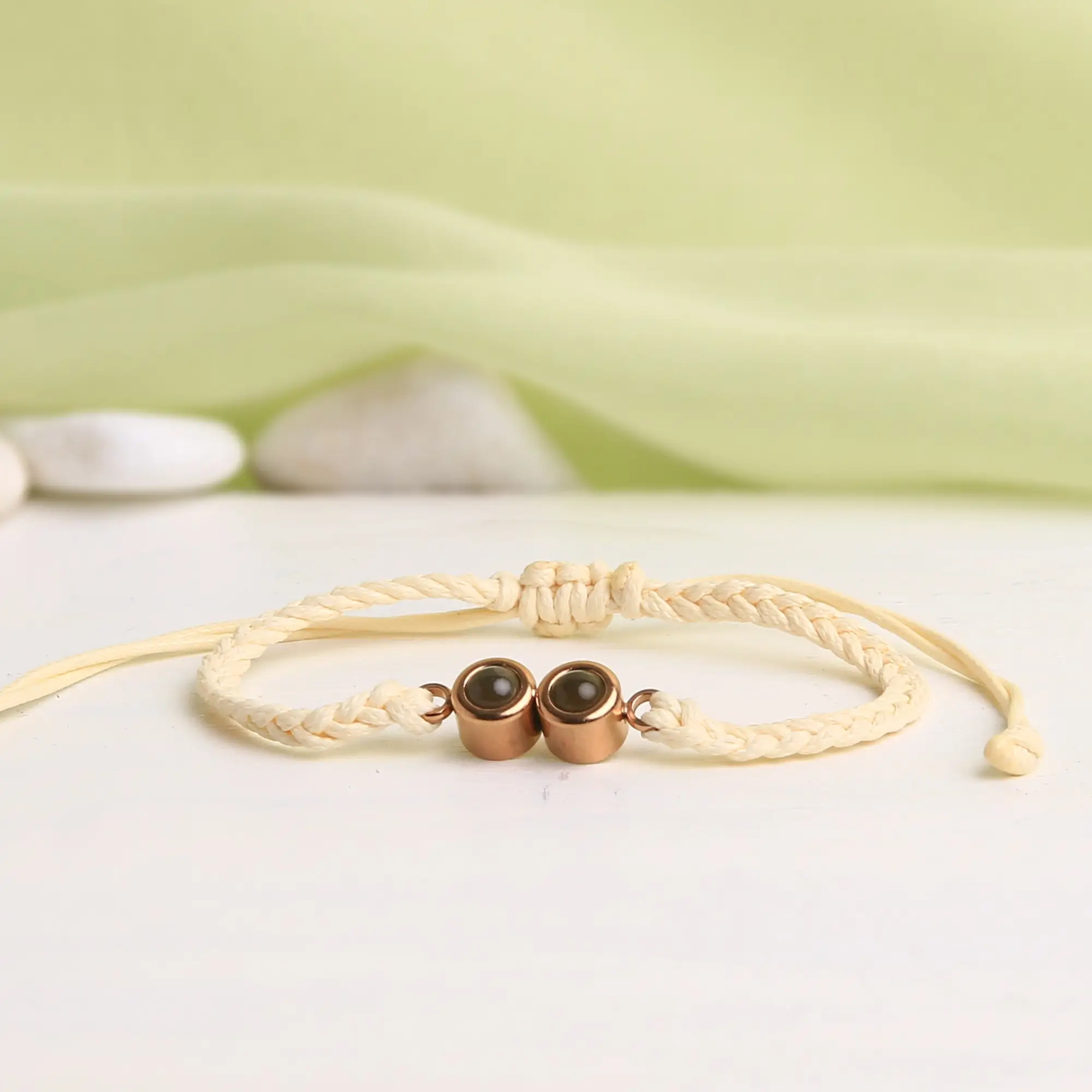 duo bead bracelet with two photos Duo bead bracelet with two secret photos inside, meaningful personalized gift.