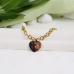 mom gift heart photo printed bracelet