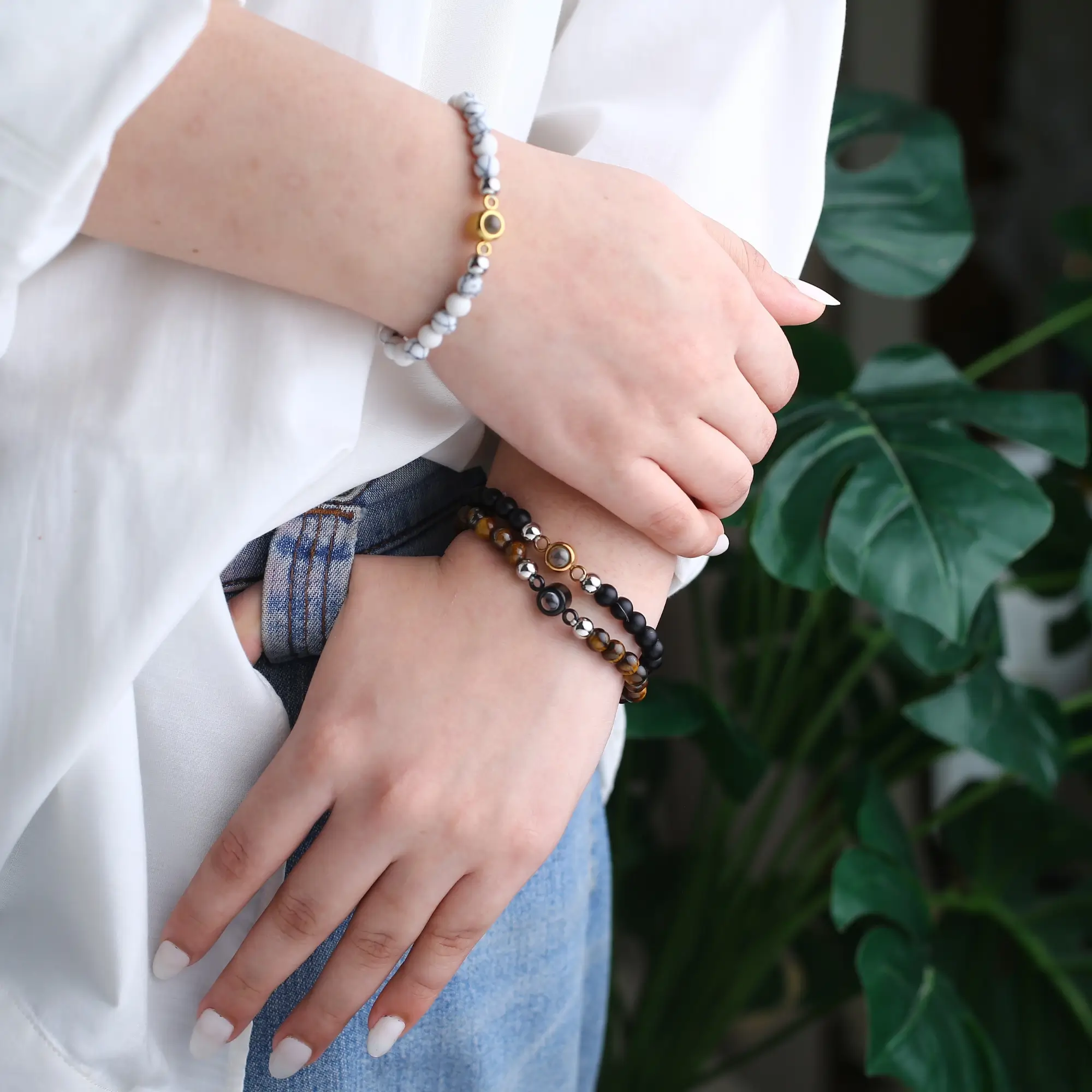 friendship orb stone photo bracelet Orb stone bracelet with secret picture inside, special gift for sisters and friends.