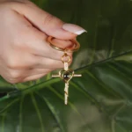 mom dad heart cross photo keychain