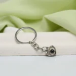 sentimental crossed heart photo keychain