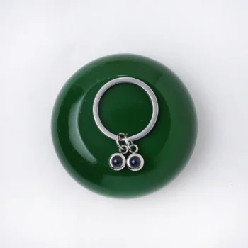 Custom double circle keychain featuring hidden family photos, a meaningful keepsake.