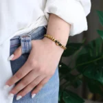 anniversary beaded cord photo bracelet