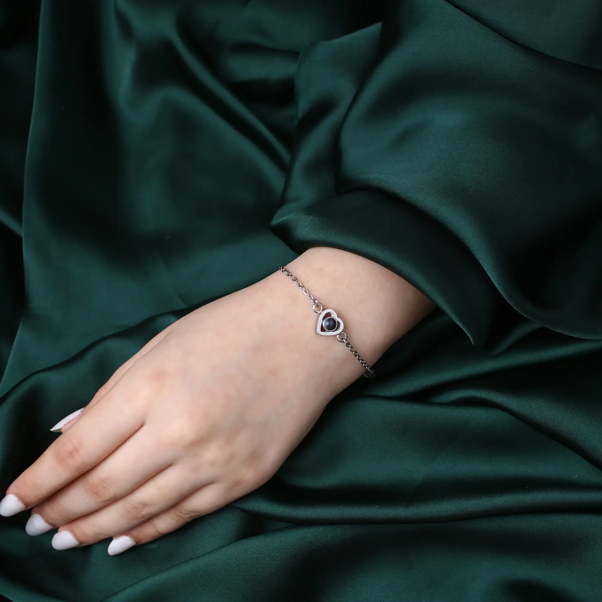 memory love keepsake bracelet Heart keepsake bracelet with hidden photo inside, a timeless memory gift.