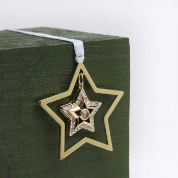 Custom star-shaped ornament with hidden photo projection, perfect for meaningful Christmas gifting.