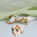 birthday paw photo ornament keychain