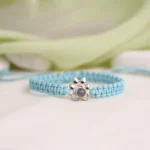 hidden photo pet paw braided bracelet