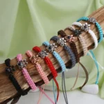 hidden photo pet paw braided bracelet