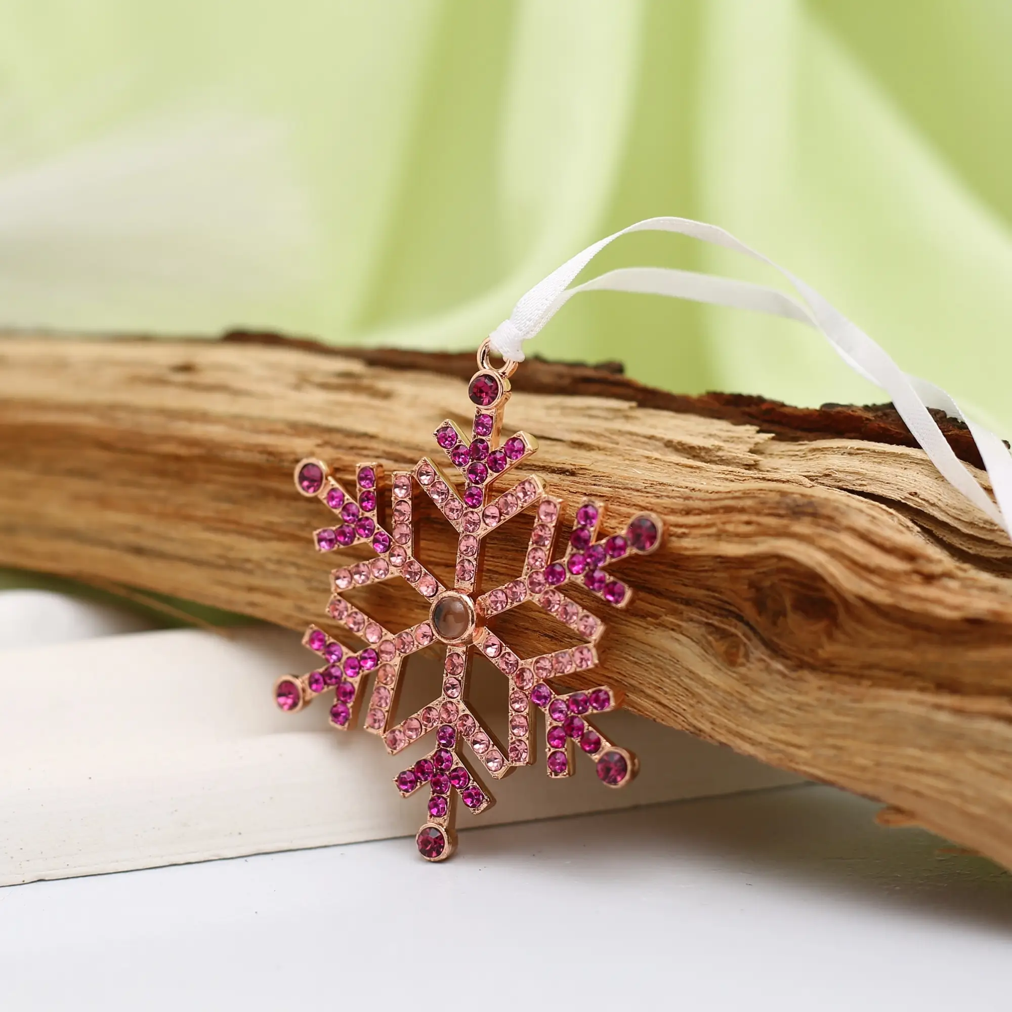 remembrance snowflake ornament Custom snowflake ornament with hidden picture, a cherished Christmas tree decoration.