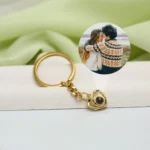 sentimental crossed heart photo keychain