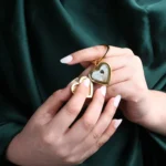 single photo heart keychain