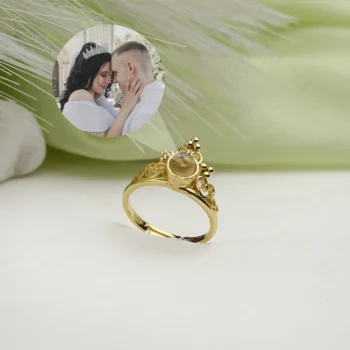 Elegant royal projection ring with secret hidden photo, a timeless keepsake of love and cherished memories.