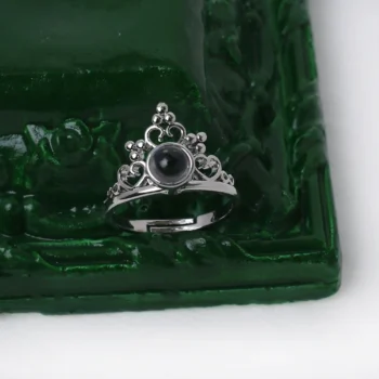 Elegant personalized royal projection ring with hidden photo, a one-of-a-kind jewelry piece.