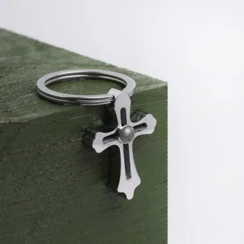 Personalized Sacred Promise keychain with photo inside, thoughtful religious keepsake for gifting.