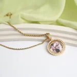 custom double sided spinning photo pendant