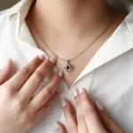 custom halo necklace with hidden picture