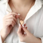 personalized heart photo engraved necklace