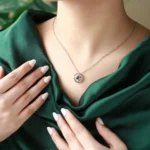 personalized compass photo projection necklace