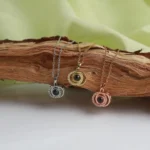 custom halo necklace with hidden picture