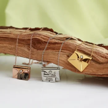 Love-letter-style pendant with hidden photo projection inside, a meaningful gift from the heart.