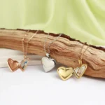 personalized heart photo engraved necklace