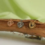 custom double heart pendant with hidden picture