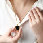 personalized round heat necklace