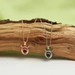 personalized bear hug projection necklace