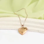 personalized heart photo engraved necklace