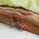 hidden picture heart key necklace