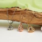 parkling photo heart necklace for her