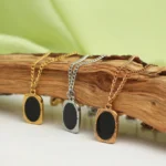 personalized elliptical heat necklace