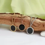 personalized round heat necklace