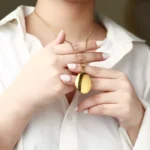 personalized oval photo engraved necklace