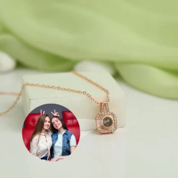 Elegant padlock necklace revealing a hidden picture inside, a timeless symbol of security and affection.