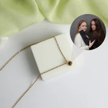 Modern sparkle necklace for men with hidden photo inside, a meaningful keepsake of love.