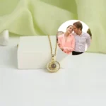 custom halo necklace with hidden picture