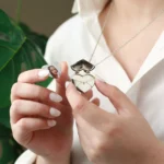 custom heart locket photo necklace