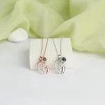 personalized baby footprint photo projection necklace