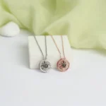 personalized compass photo projection necklace